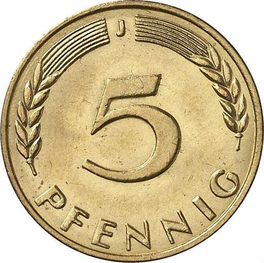 Аверс монеты - 5 пфеннигов 1972 года J - цена  монеты - Германия, ФРГ