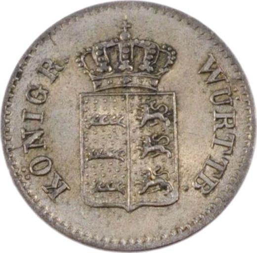 Аверс монеты - 1 крейцер 1842 года "Тип 1842-1856" - цена серебряной монеты - Вюртемберг, Вильгельм I