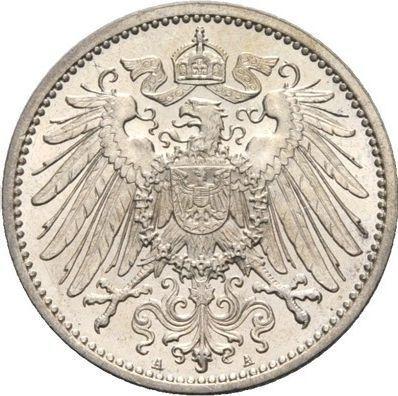 Реверс монеты - 1 марка 1910 года A "Тип 1891-1916" - цена серебряной монеты - Германия, Германская Империя