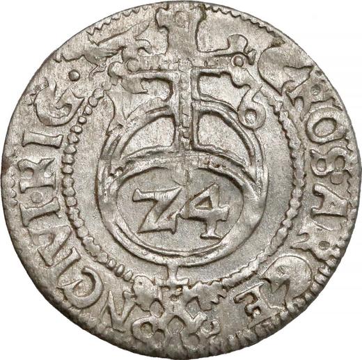 Аверс монеты - 1 грош 1616 года "Рига" - цена серебряной монеты - Польша, Сигизмунд III Ваза
