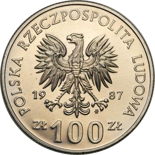 Аверс монеты - Пробные 100 злотых 1987 года MW "Казимир III Великий" Никель - цена  монеты - Польша, Народная Республика