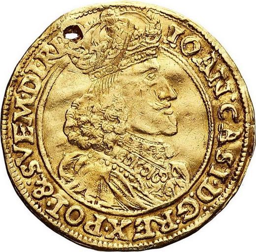 Аверс монеты - Дукат 1652 года AT "Портрет в короне" - цена золотой монеты - Польша, Ян II Казимир