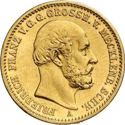 Awers monety - 20 marek 1872 A "Meklemburgii-Schwerin" - cena złotej monety - Niemcy, Cesarstwo Niemieckie