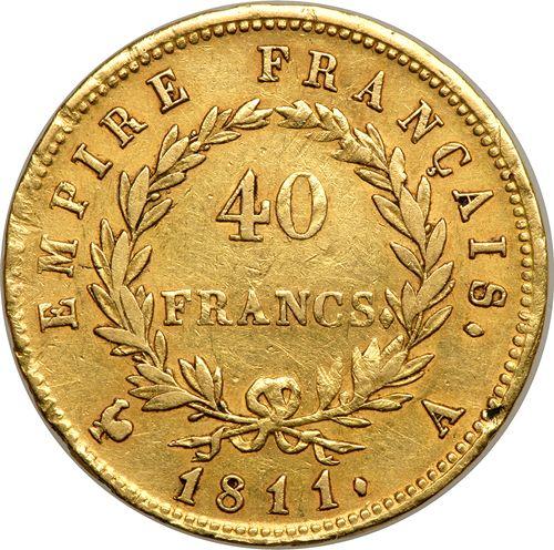 Rewers monety - 40 franków 1811 A "Typ 1809-1813" Paryż - Francja, Napoleon I