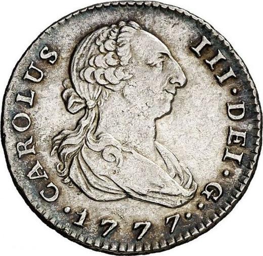 Аверс монеты - 1 реал 1777 года M PJ - цена серебряной монеты - Испания, Карл III