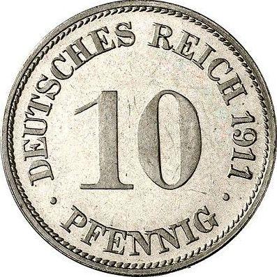 Anverso 10 Pfennige 1911 G "Tipo 1890-1916" - valor de la moneda  - Alemania, Imperio alemán