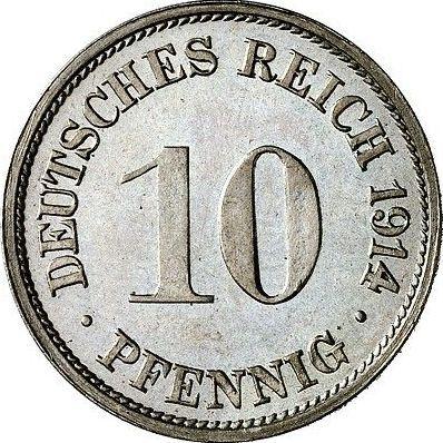 Аверс монеты - 10 пфеннигов 1914 года G "Тип 1890-1916" - цена  монеты - Германия, Германская Империя