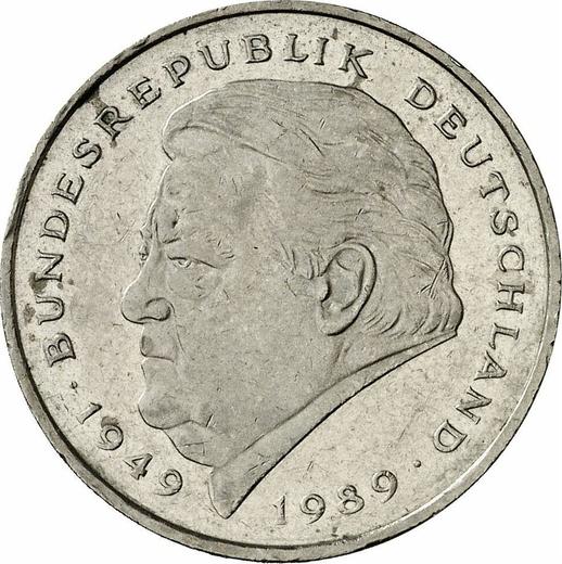 Аверс монеты - 2 марки 1993 года J "Франц Йозеф Штраус" - цена  монеты - Германия, ФРГ