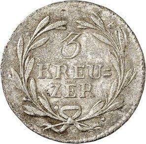 Reverso 3 kreuzers 1819 - valor de la moneda de plata - Baden, Luis I