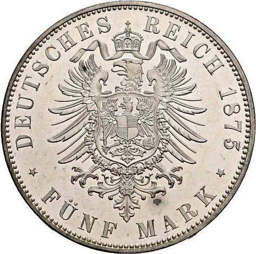 Reverse 5 Mark 1875 H "Hesse" - Silver Coin Value - Germany, German Empire