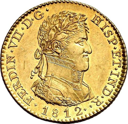 Awers monety - 2 escudo 1812 M IJ - cena złotej monety - Hiszpania, Ferdynand VII