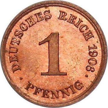 Аверс монеты - 1 пфенниг 1906 года E "Тип 1890-1916" - цена  монеты - Германия, Германская Империя