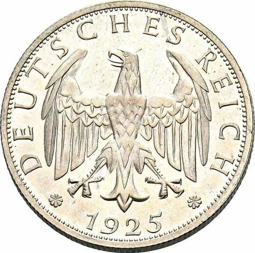 Аверс монеты - 2 рейхсмарки 1925 года A - цена серебряной монеты - Германия, Bеймарская республика