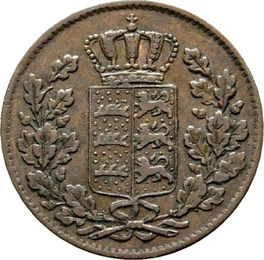 Аверс монеты - 1/2 крейцера 1845 года "Тип 1840-1856" - цена  монеты - Вюртемберг, Вильгельм I