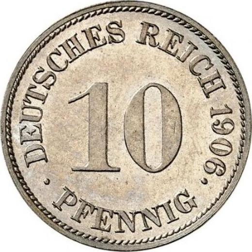 Аверс монеты - 10 пфеннигов 1906 года G "Тип 1890-1916" - цена  монеты - Германия, Германская Империя