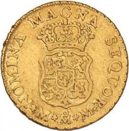 Реверс монеты - 2 эскудо 1759 года Mo MM - цена золотой монеты - Мексика, Фердинанд VI