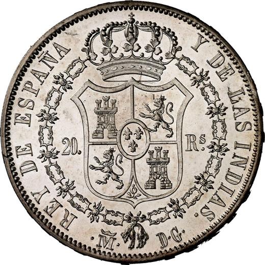 Reverso 20 reales 1833 M DG - valor de la moneda de plata - España, Fernando VII
