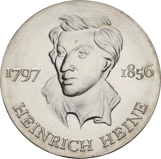 Аверс монеты - 10 марок 1972 года "Генрих Гейне" - цена серебряной монеты - Германия, ГДР