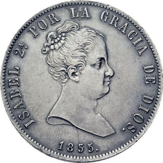 Avers 20 Reales 1835 M CR - Silbermünze Wert - Spanien, Isabella II