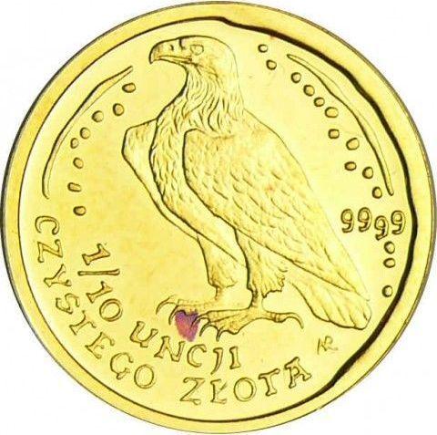 Reverso 50 eslotis 1999 MW NR "Pigargo europeo" - valor de la moneda de oro - Polonia, República moderna