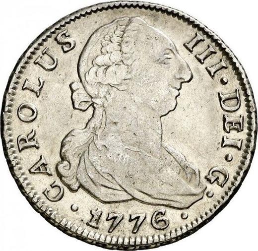 Аверс монеты - 4 реала 1776 года S CF - цена серебряной монеты - Испания, Карл III