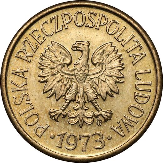 Аверс монеты - Пробные 20 грошей 1973 года MW Латунь - цена  монеты - Польша, Народная Республика