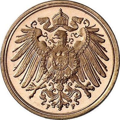 Reverso 1 Pfennig 1909 F "Tipo 1890-1916" - valor de la moneda  - Alemania, Imperio alemán