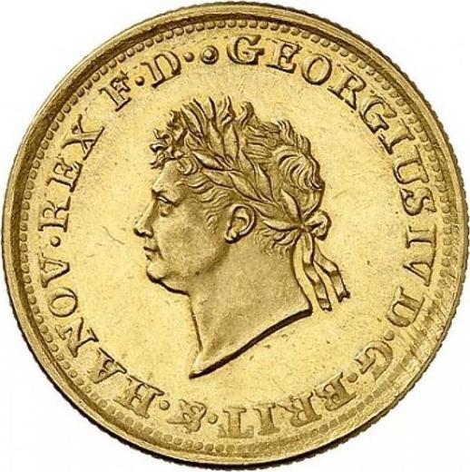 Аверс монеты - 2 1/2 талера 1827 года B - цена золотой монеты - Ганновер, Георг IV