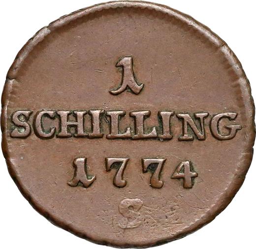 Реверс монеты - 1 шиллинг 1774 года S "Для Галиции" - цена  монеты - Польша, Австрийское правление