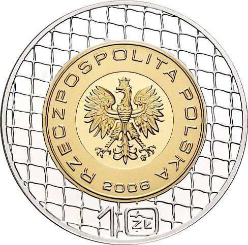 Anverso 10 eslotis 2006 MW RK "Copa Mundial de Fútbol de 2006" - valor de la moneda de plata - Polonia, República moderna