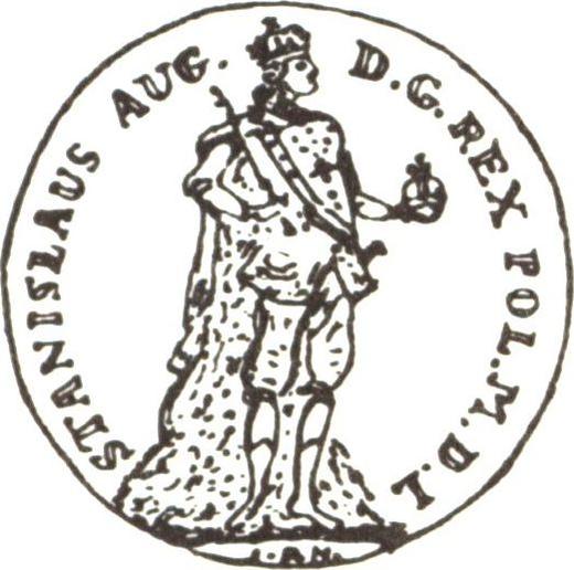 Anverso Ducado 1766 FS IPH "Figura del rey" - valor de la moneda de oro - Polonia, Estanislao II Poniatowski