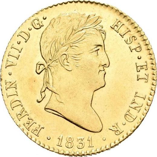 Аверс монеты - 2 эскудо 1831 года S JB - цена золотой монеты - Испания, Фердинанд VII