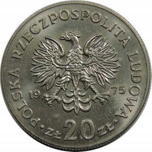 Аверс монеты - 20 злотых 1975 года "Марцелий Новотко" - цена  монеты - Польша, Народная Республика