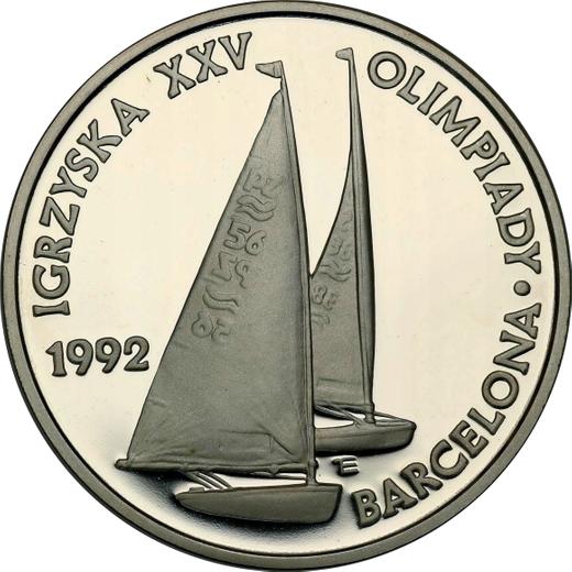 Reverse 200000 Zlotych 1991 MW "XXV Summer Olympic Games - Barcelona 1992" Sailing - Silver Coin Value - Poland, III Republic before denomination