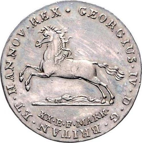 Awers monety - 16 gute groschen 1821 - cena srebrnej monety - Hanower, Jerzy IV