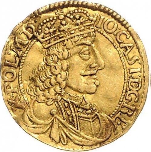 Awers monety - Dukat 1649 GP "Popiersie w koronie" - cena złotej monety - Polska, Jan II Kazimierz