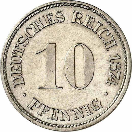 Anverso 10 Pfennige 1874 D "Tipo 1873-1889" - valor de la moneda  - Alemania, Imperio alemán