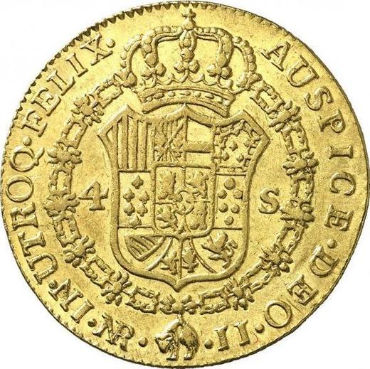 Реверс монеты - 4 эскудо 1793 года NR JJ - цена золотой монеты - Колумбия, Карл IV