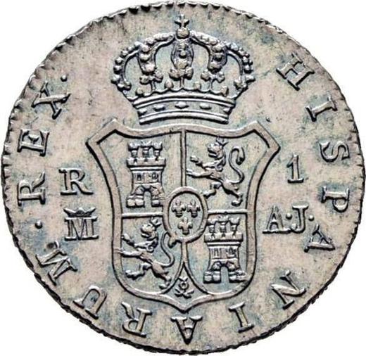 Реверс монеты - 1 реал 1831 года M AJ - цена серебряной монеты - Испания, Фердинанд VII