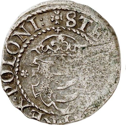Аверс монеты - Шеляг 1579 года - цена серебряной монеты - Польша, Стефан Баторий