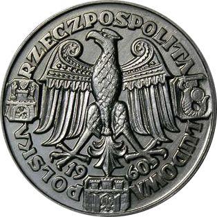 Аверс монеты - Пробные 100 злотых 1960 года "Мешко и Дубравка" Серебро - цена серебряной монеты - Польша, Народная Республика