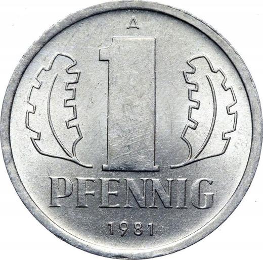 Anverso 1 Pfennig 1981 A - valor de la moneda  - Alemania, República Democrática Alemana (RDA)
