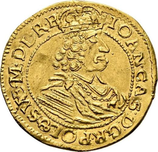 Аверс монеты - 2 дуката 1665 года HDL "Торунь" - цена золотой монеты - Польша, Ян II Казимир