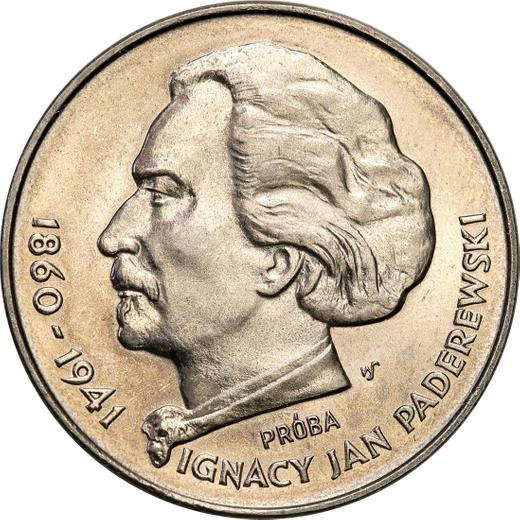 Rewers monety - PRÓBA 100 złotych 1975 MW SW "Ignacy Jan Paderewski" Nikiel - cena  monety - Polska, PRL
