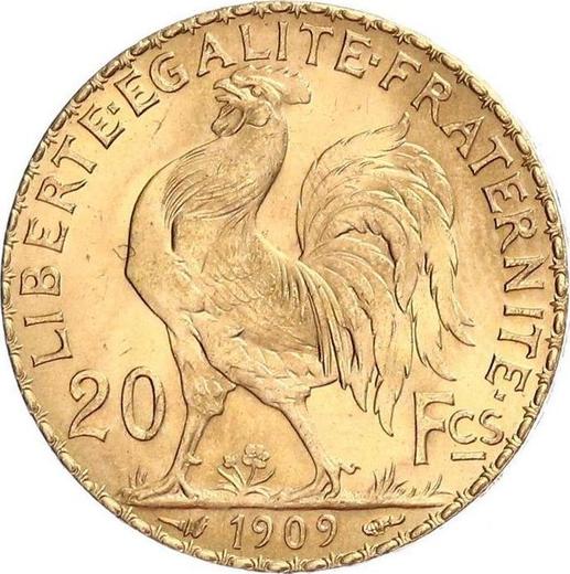 Reverse 20 Francs 1909 "Type 1907-1914" Paris - France, Third Republic