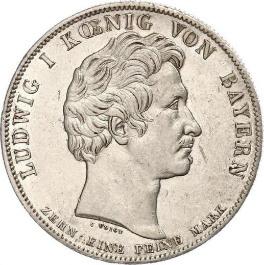 Anverso Tálero 1827 "Unión Aduanera de Alemania" - valor de la moneda de plata - Baviera, Luis I de Baviera