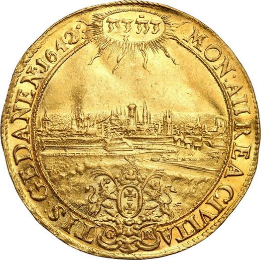 Reverso Donación 2 ducados 1642 GR "Gdańsk" - valor de la moneda de oro - Polonia, Vladislao IV