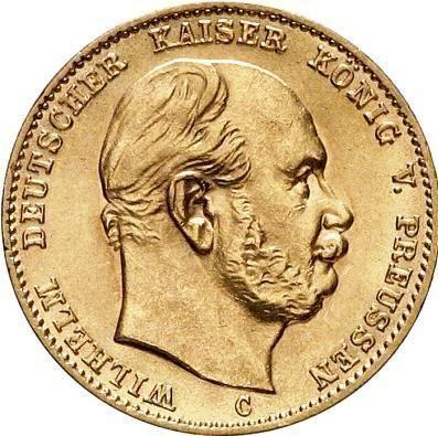 Anverso 10 marcos 1874 C "Prusia" - valor de la moneda de oro - Alemania, Imperio alemán