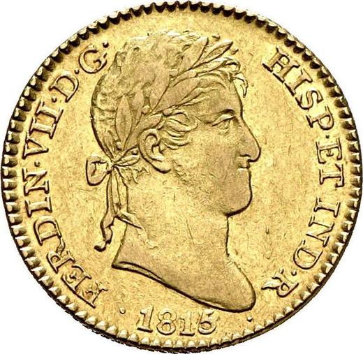Awers monety - 2 escudo 1815 M GJ - cena złotej monety - Hiszpania, Ferdynand VII