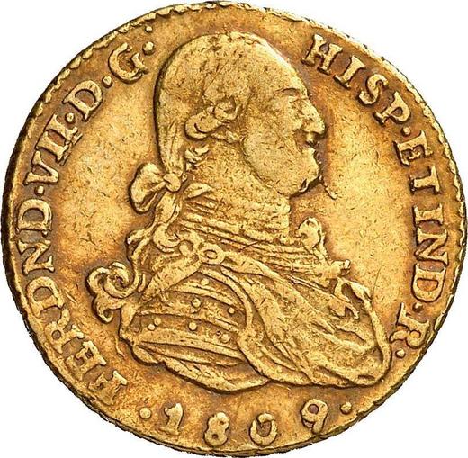 Awers monety - 2 escudo 1809 NR JF - cena złotej monety - Kolumbia, Ferdynand VII